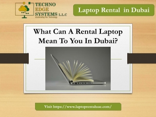 What Can A Rental Laptop Mean To You In Dubai?
