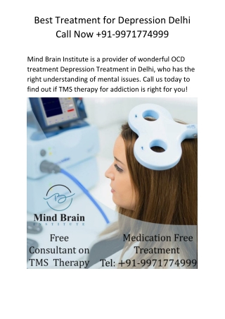 Best Treatment for Depression Delhi Call Now  91-9971774999