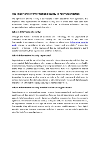 The Importance of Information Security in Your Organization