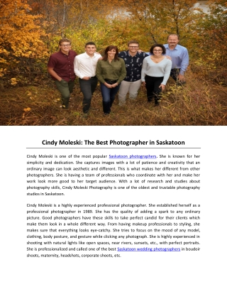 Cindy Moleski : The Best Photographer in Saskatoon