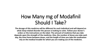 How Many mg of Modafinil Should I Take