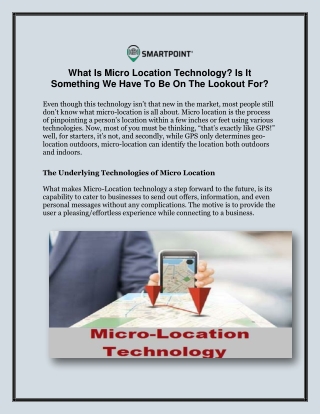 Micro Location Technology Services Providers in USA