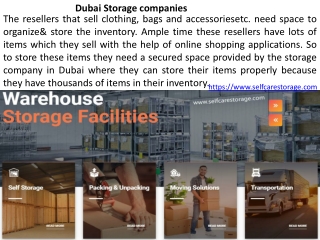 Dubai Storage companies