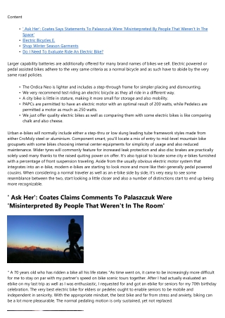 Electric Bikes Frequently Asked Question.