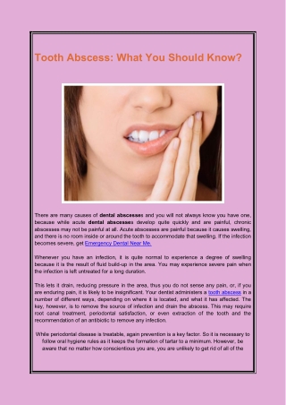 Tooth Abscess What You Should Know