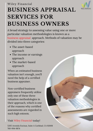 Business Appraisal Services for Business Owners – Wiley Financial