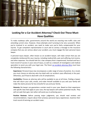 Looking for a Car Accident Attorney Check Out These Must-Have Qualities