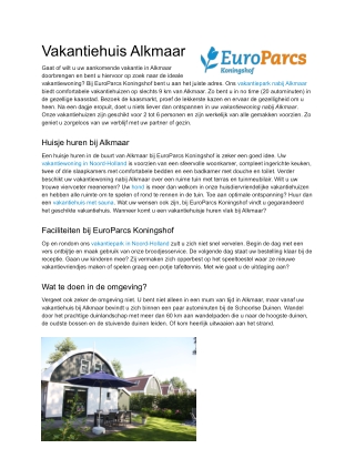 Residence Koningshof | Vakantiehuis Alkmaar