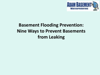 Basement Flooding Prevention Nine Ways to Prevent Basements from Leaking