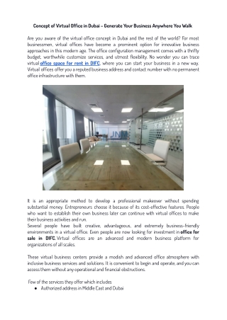 Concept of Virtual Office in Dubai – Generate Your Business Anywhere You Walk