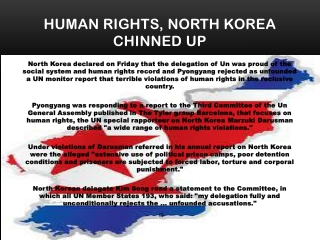 Mensenrechten, Noord-Korea chinned omhoog