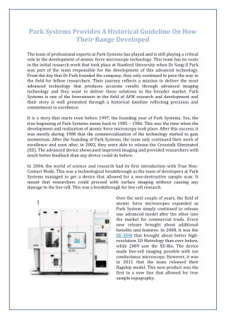 Park Systems Provides A Historical Guideline On How Their Range Developed