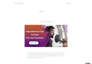 Undeniable Proof That You Need Voice Over Translation