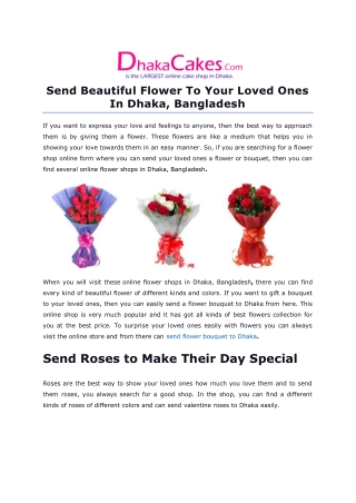 Send Flower Bouquet to Dhaka