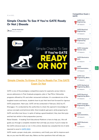 Simple Checks To See If You’re GATE Ready Or Not _ Ekeeda