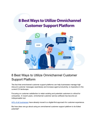 8 Best Ways to Utilize Omnichannel Customer Support Platform