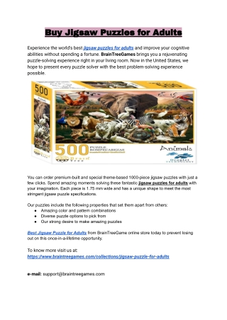 Buy Jigsaw Puzzles for Adults