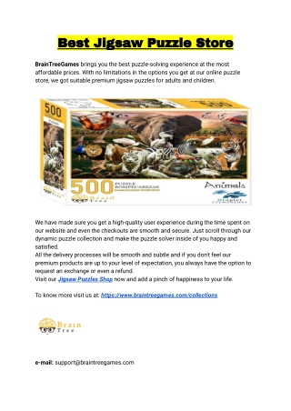 Best Jigsaw Puzzle Store