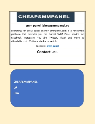smm panel |cheapsmmpanel.co