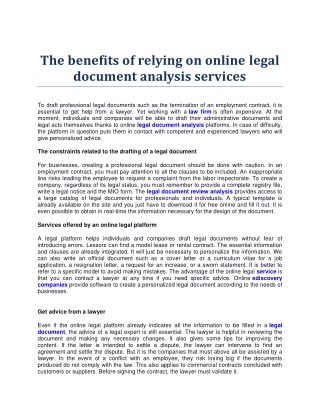 Benefits of relying on online legal doucment services