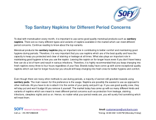 Top Sanitary Napkins for Different Period Concerns