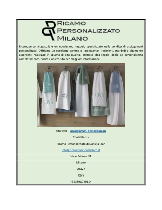 Asciugamani Personalizzati  Ricamopersonalizzato.it