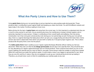 What Are Panty Liners and How to Use Them?