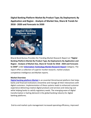 Global Digital Banking Platform Market By Product Type Forecast to 2030