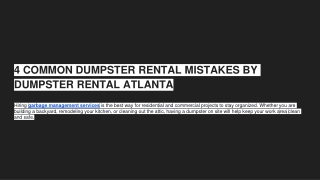 4 COMMON DUMPSTER RENTAL MISTAKES BY DUMPSTER RENTAL ATLANTA