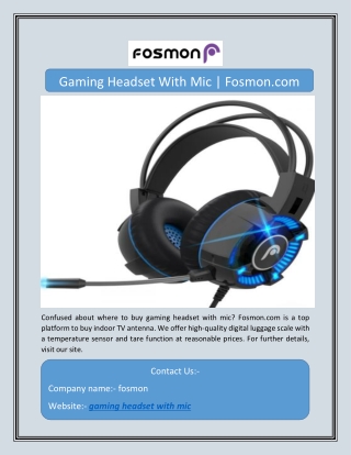 Gaming Headset With Mic | Fosmon.com