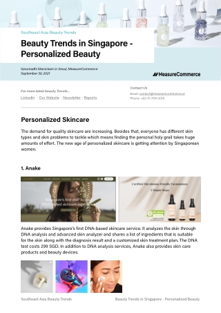 Beauty Trend in Singapore - Personalized Beauty