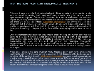 Treating Body Pain With Chiropractic Treatments