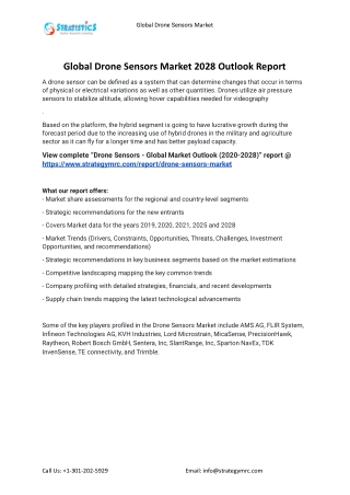 2021 Drone Sensors Market Global Analysis Report