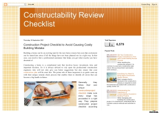 Construction Project Checklist to Avoid Causing Costly Building Mistake