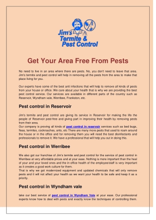 Get Your Area Free From Pests