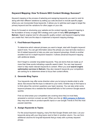 Keyword Mapping_ How To Ensure SEO Content Strategy Success_