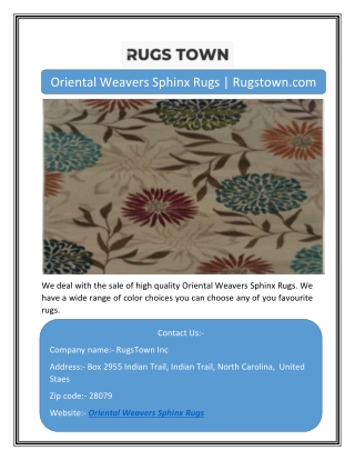 Oriental Weavers Sphinx Rugs | Rugstown.com