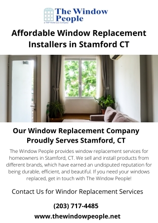 Affordable Window Replacement Installers in Stamford CT