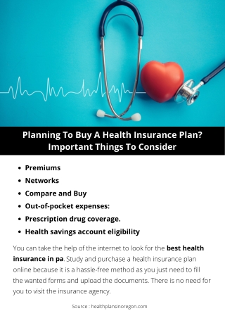 Planning To Buy A Health Insurance Plan Important Things To Consider