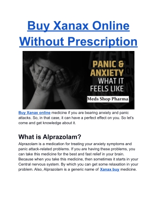 Buy Xanax Online Without Prescription