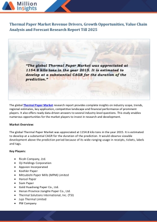Thermal Paper Market