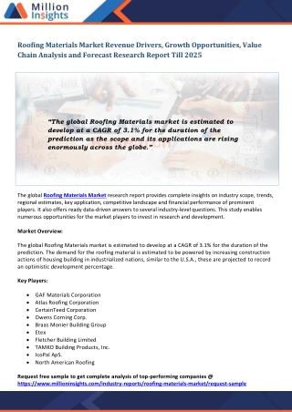 Roofing Materials Market