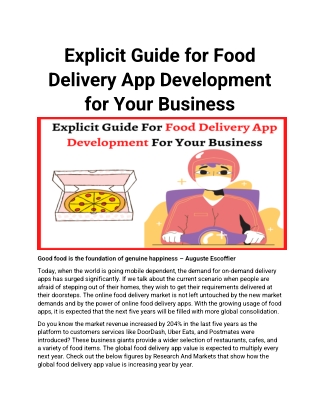 Explicit Guide for Food Delivery App Development for Your Business