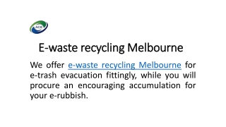 e waste recycling melbourne