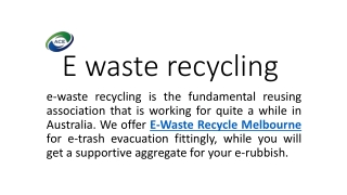 e waste recycling