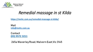 Remedial massage in St Kilda | MNHC
