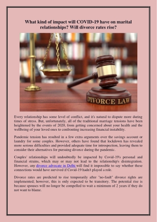 What kind of impact will COVID-19 have on marital relationships Will divorce rates rise