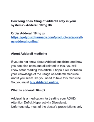 How long does 10mg of adderall stay in your system_ - Adderall 10mg XR