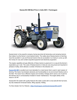 Latest Swaraj 742 FE Tractor Price In India 2021| Tractorgyan