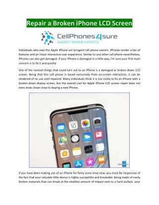 Repair a Broken iPhone LCD Screen